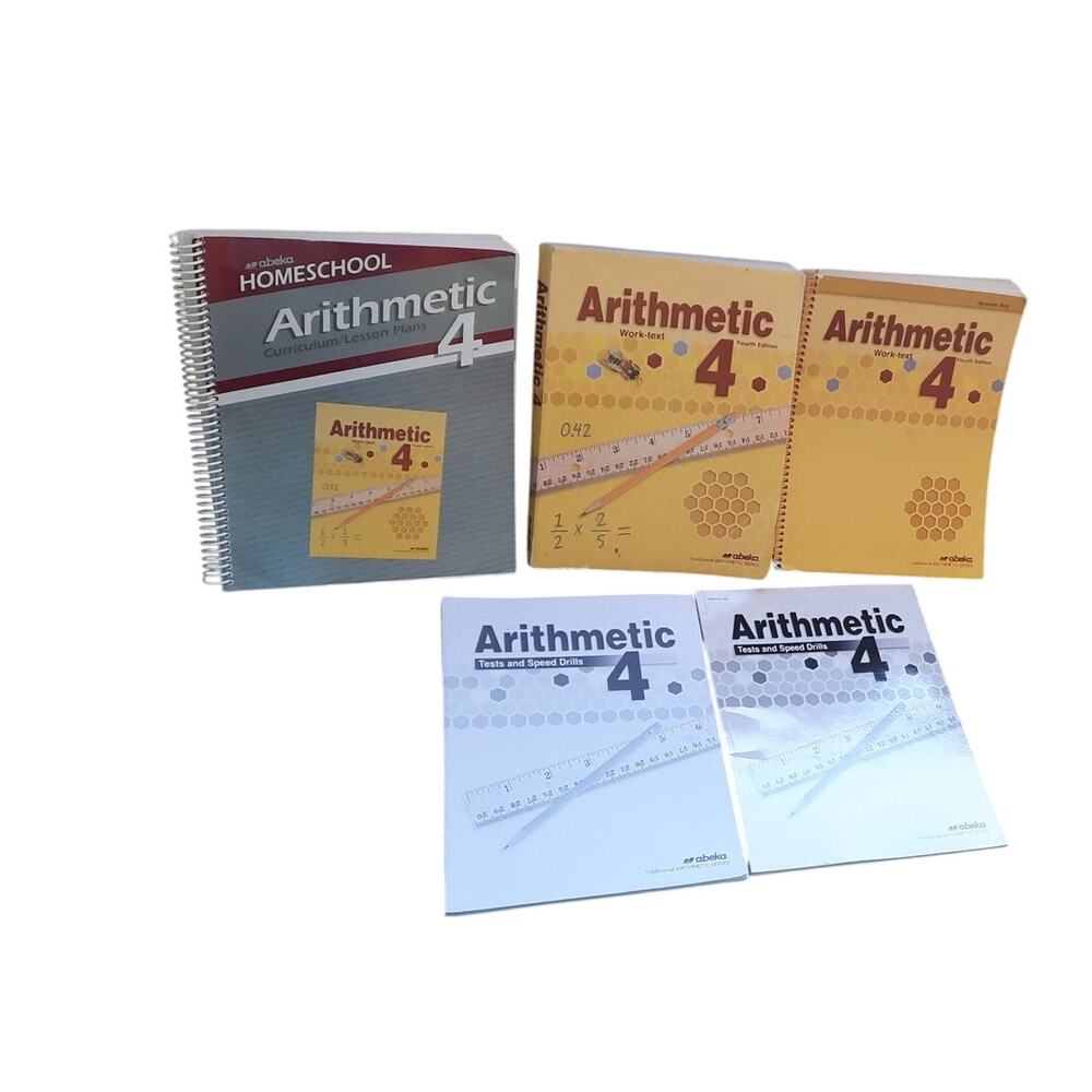 Abeka Math Arithmetic 4 Work Text Quiz Tests Speed Drills Answer Key Teacher Set